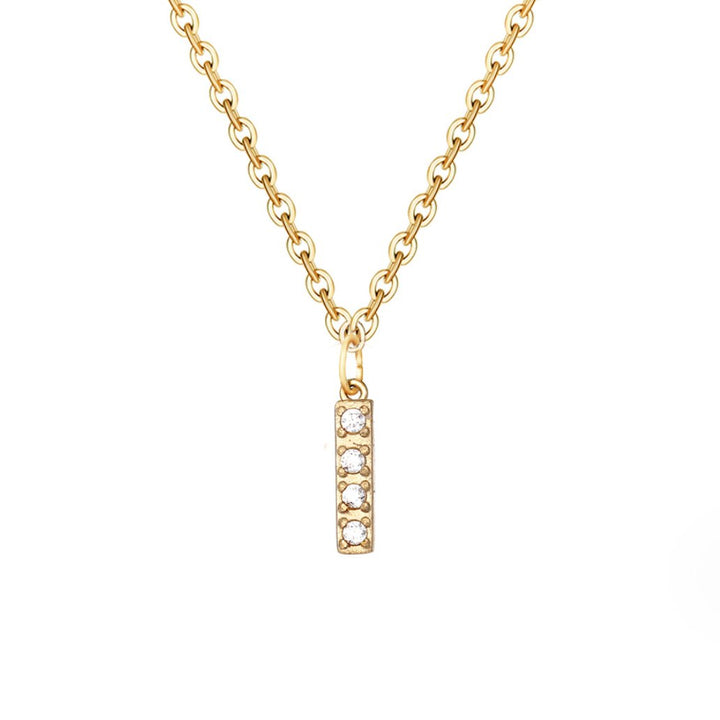 Crystal Charm Letter Necklace