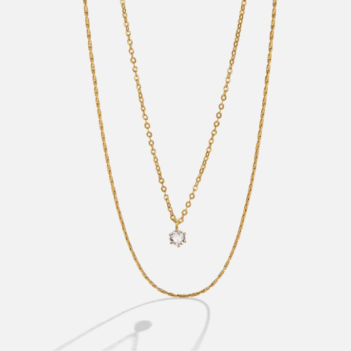 Radiant Layered Elegance: Dina Necklace