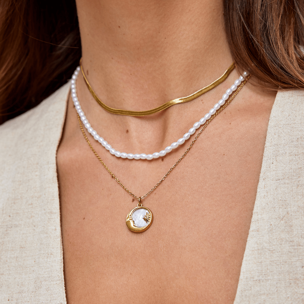 Celestial Dreams Necklace: Moon & Stars