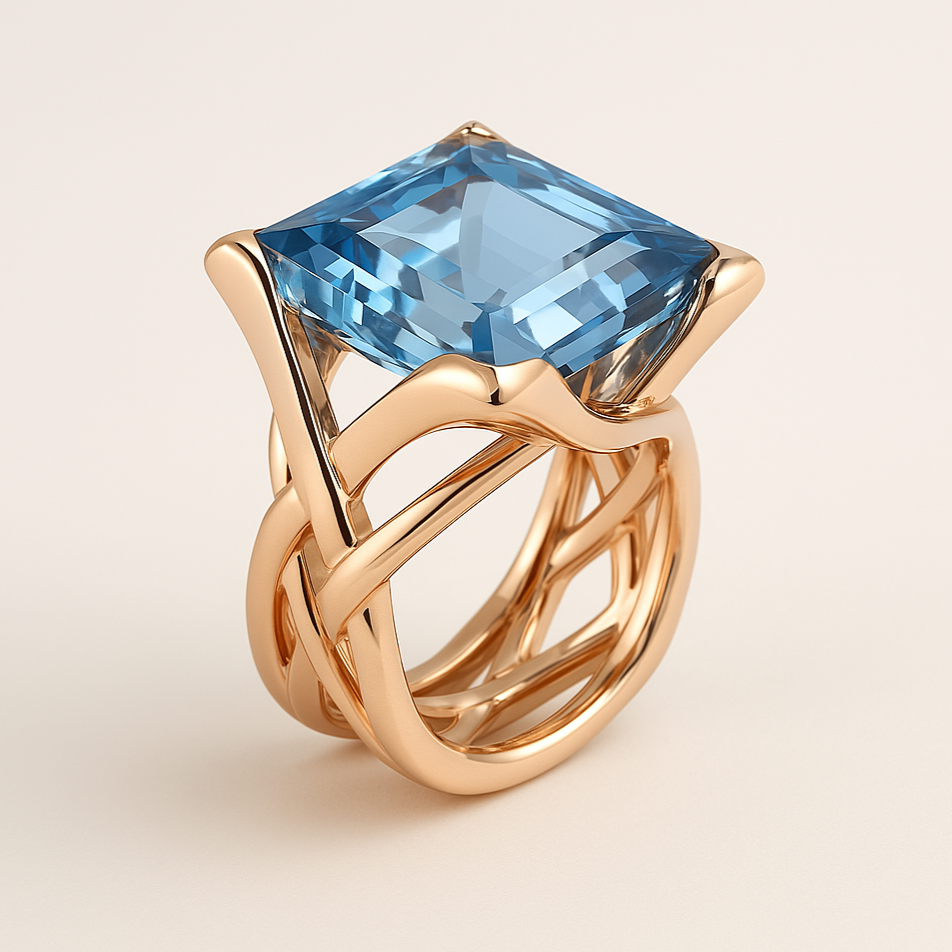 Vintage Blue Sparkle Ring
