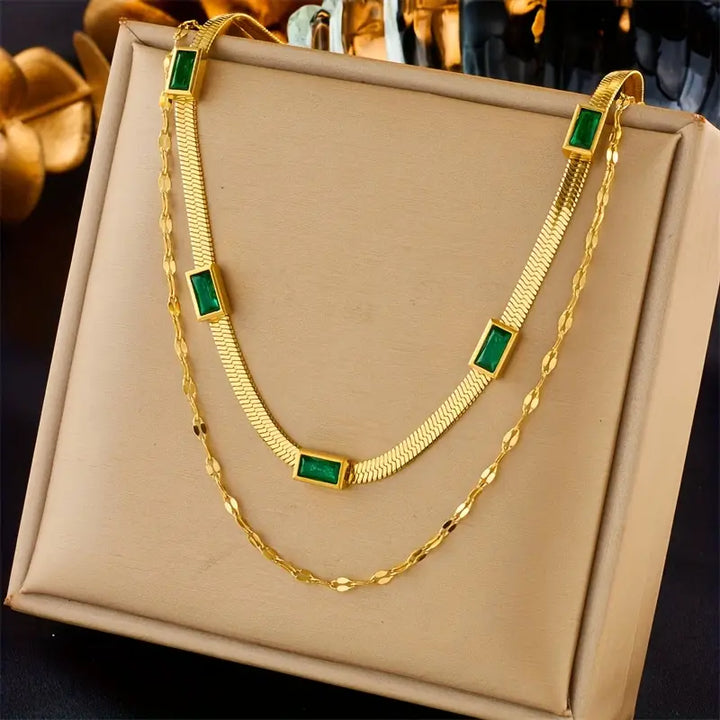LuxeAura Duo Retro Necklace