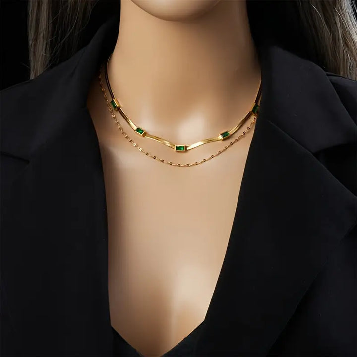 LuxeAura Duo Retro Necklace