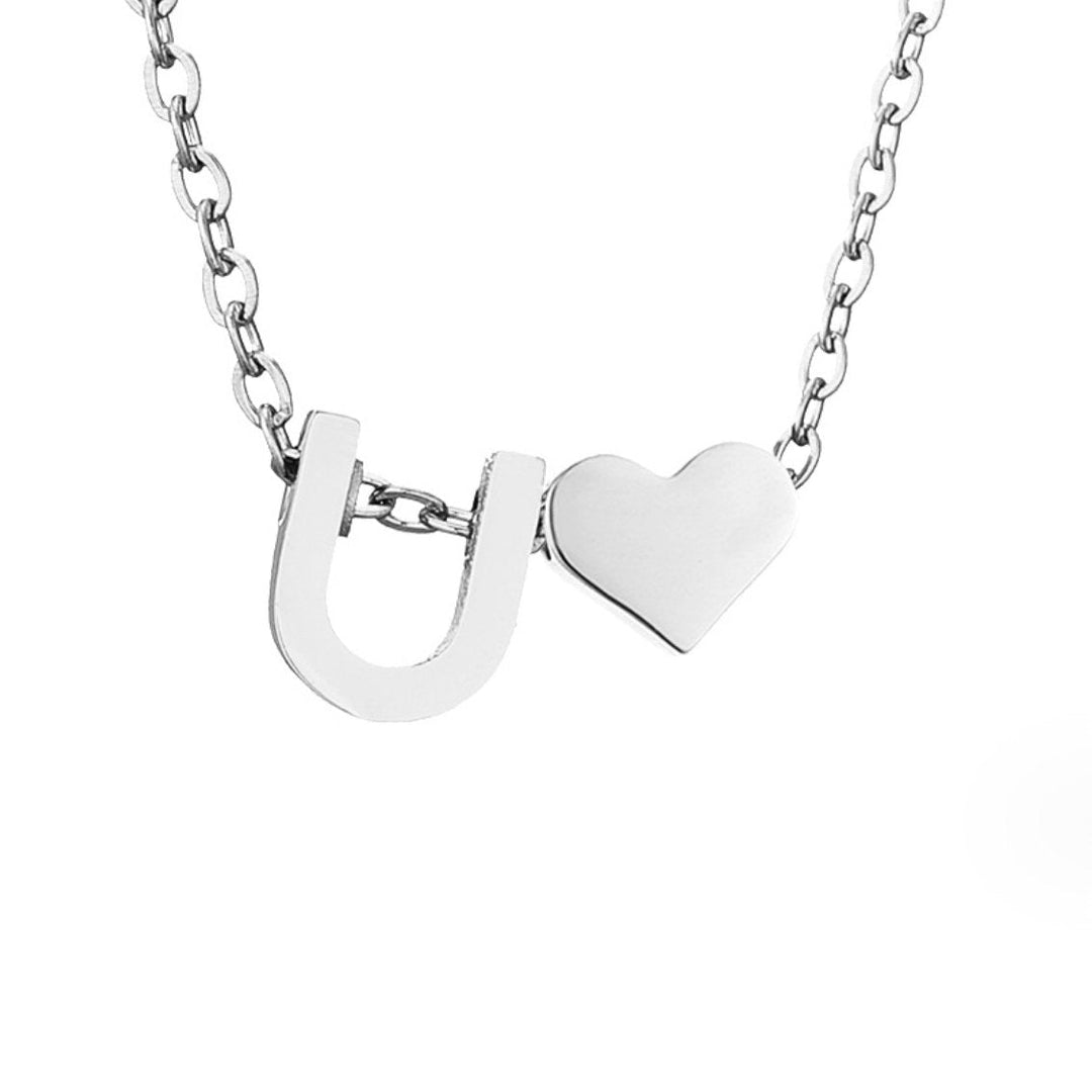 Silver 'Eternal Love' Necklace with Initial