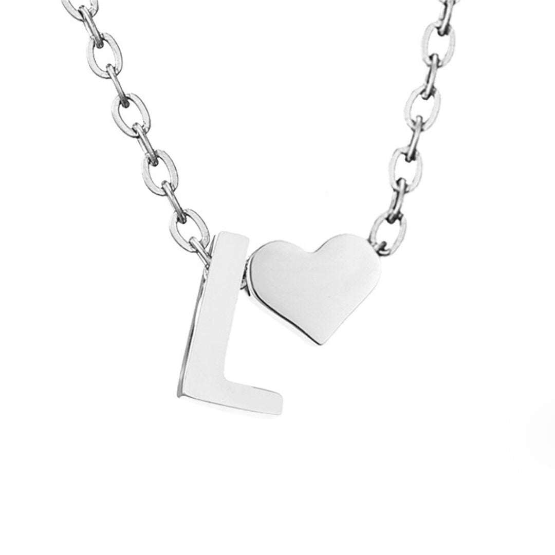 Silver 'Eternal Love' Necklace with Initial