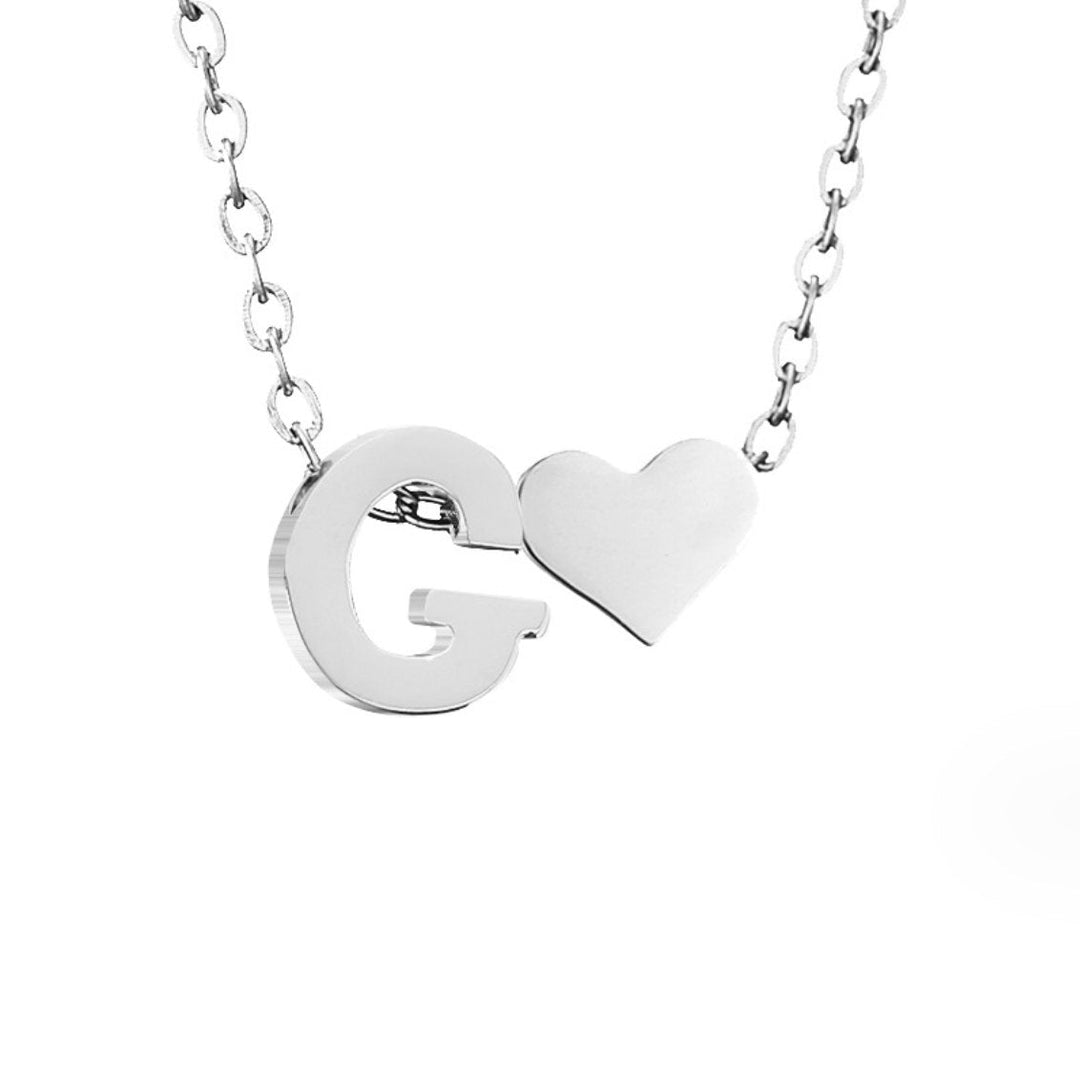 Silver 'Eternal Love' Necklace with Initial