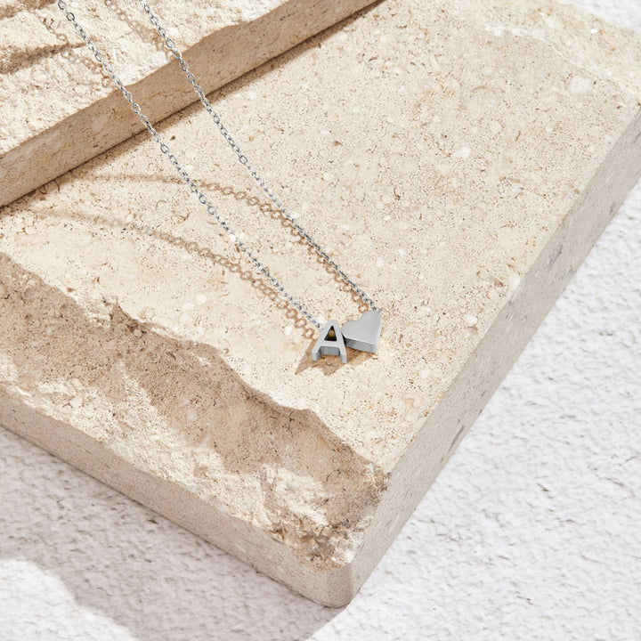 Silver 'Eternal Love' Necklace with Initial