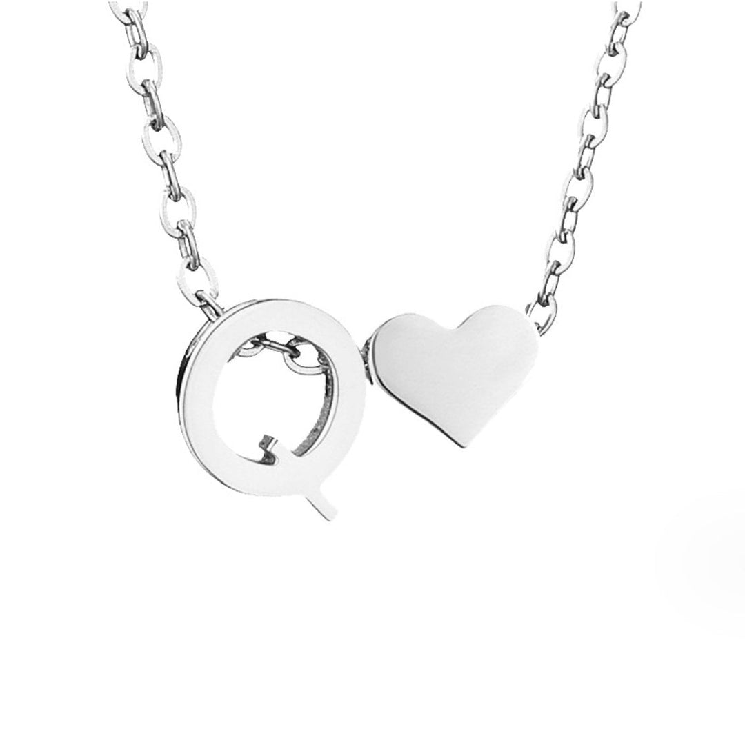 Silver 'Eternal Love' Necklace with Initial