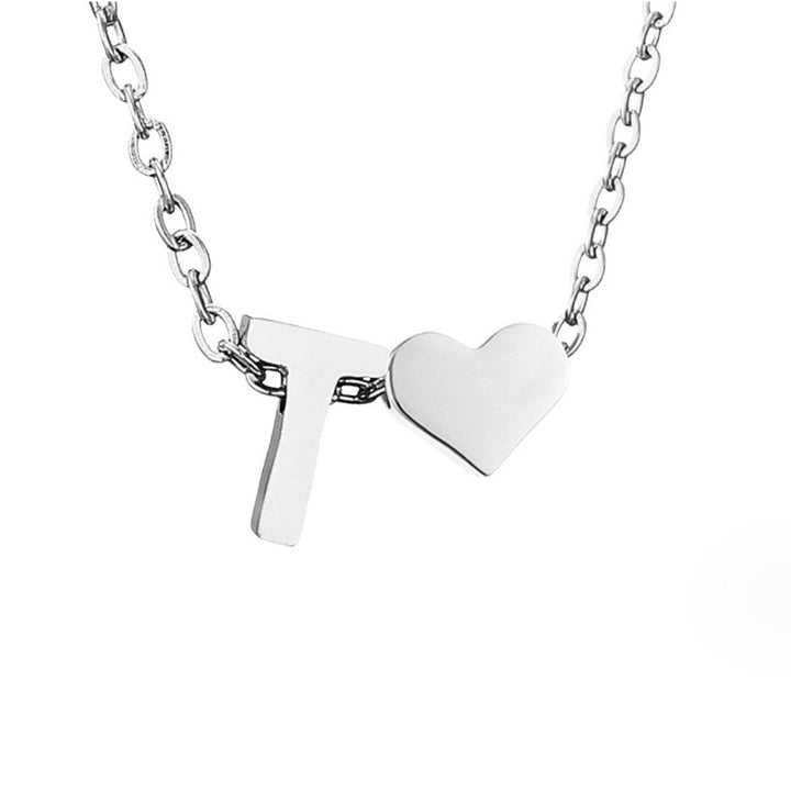 Silver 'Eternal Love' Necklace with Initial