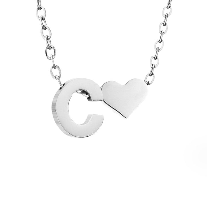 Silver 'Eternal Love' Necklace with Initial