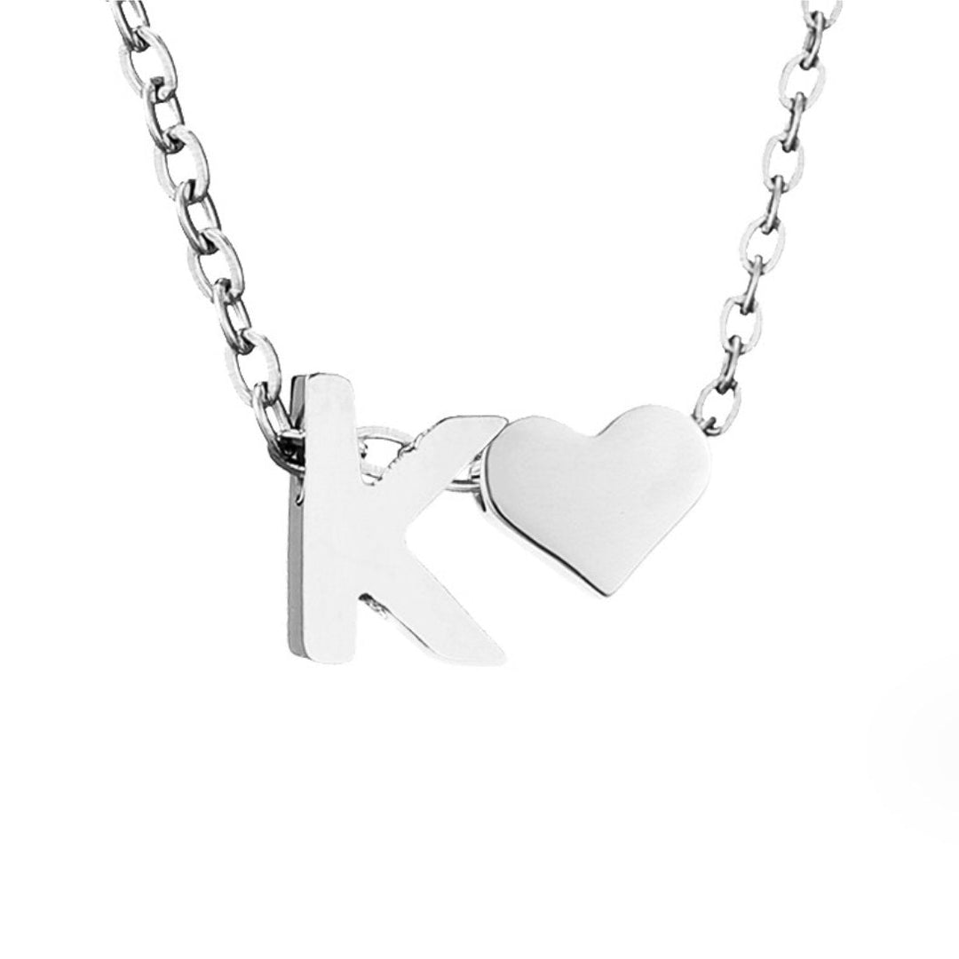 Silver 'Eternal Love' Necklace with Initial