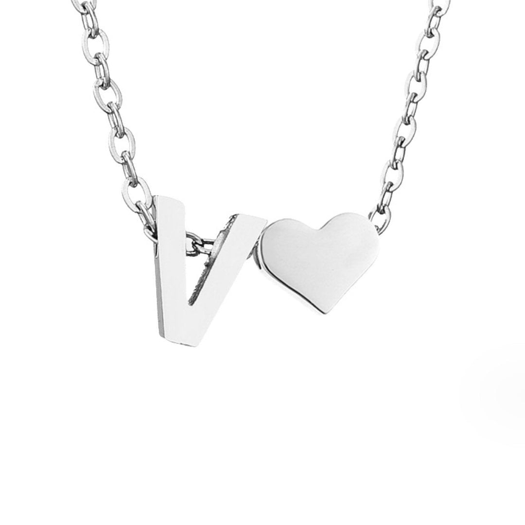 Silver 'Eternal Love' Necklace with Initial