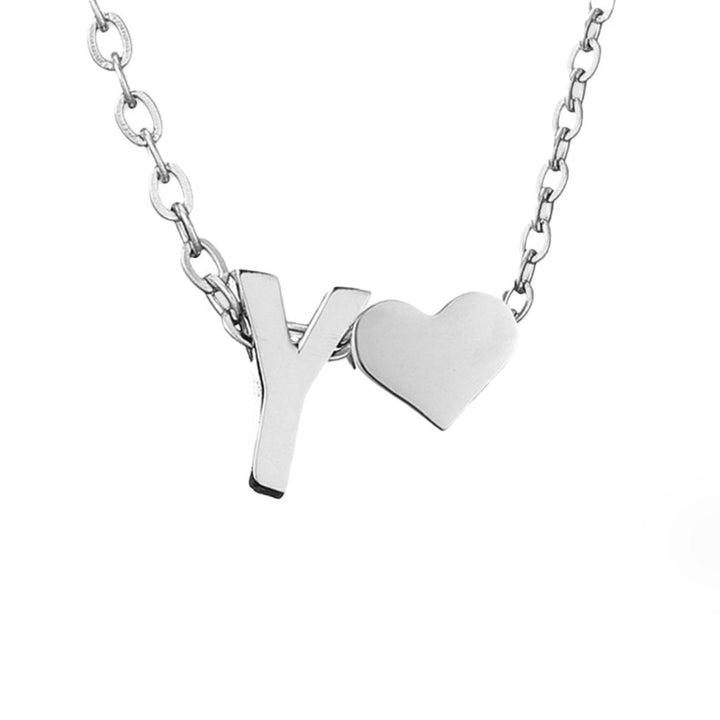 Silver 'Eternal Love' Necklace with Initial