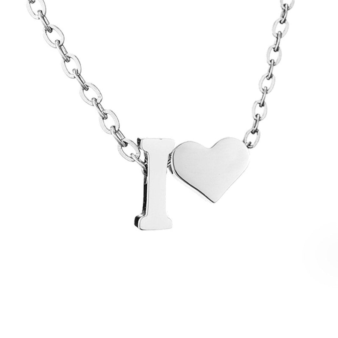 Silver 'Eternal Love' Necklace with Initial