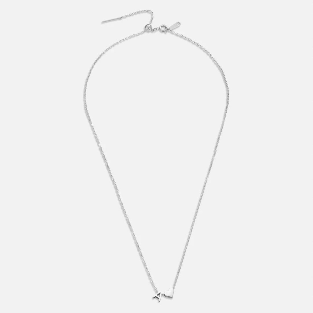 Silver 'Eternal Love' Necklace with Initial