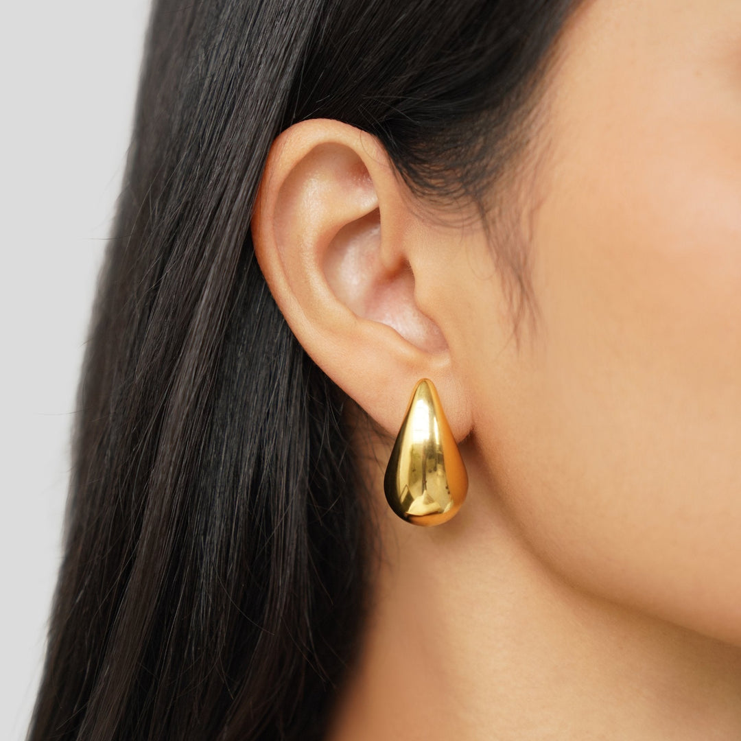 Boucles d'oreilles en forme de goutte d'eau en or