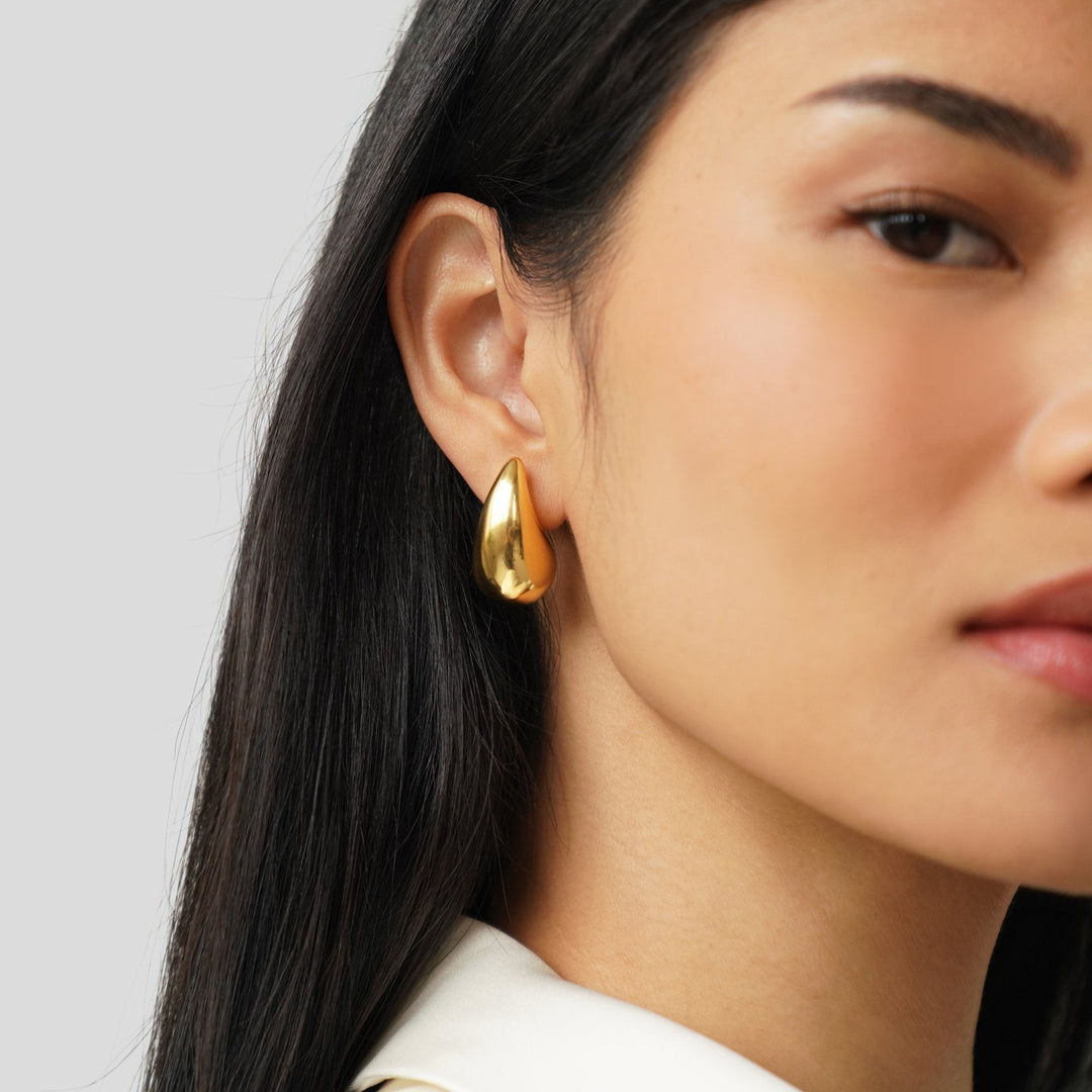 Boucles d'oreilles en forme de goutte d'eau en or