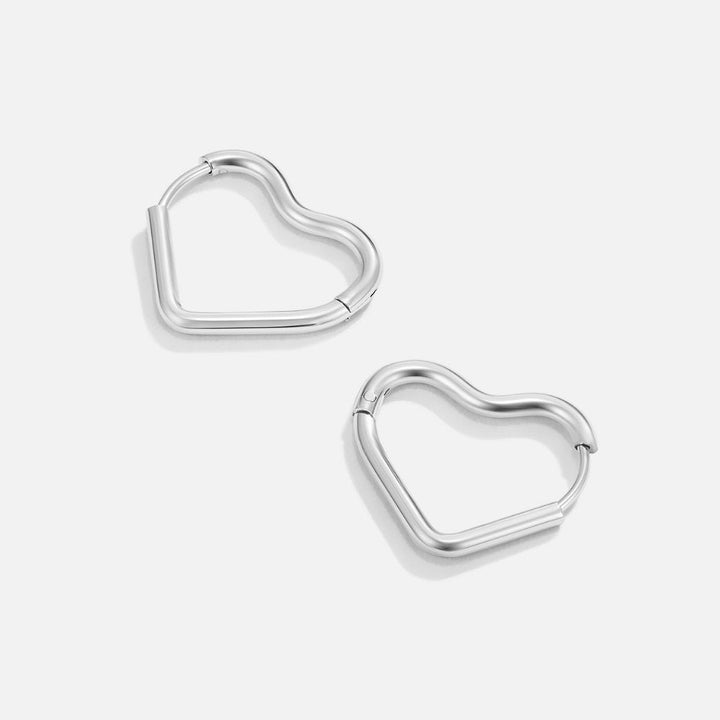 Silver Heart Design Earrings