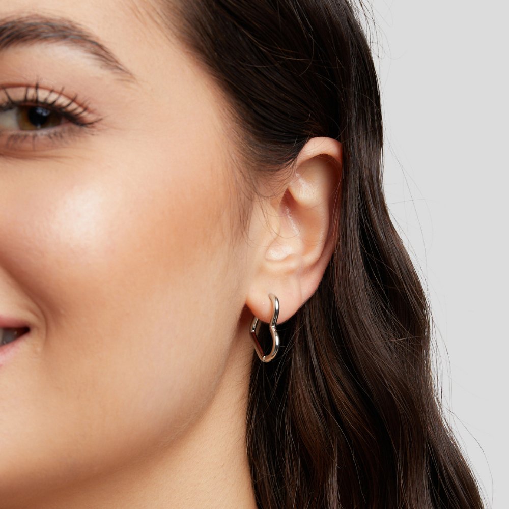 Silver Heart Design Earrings