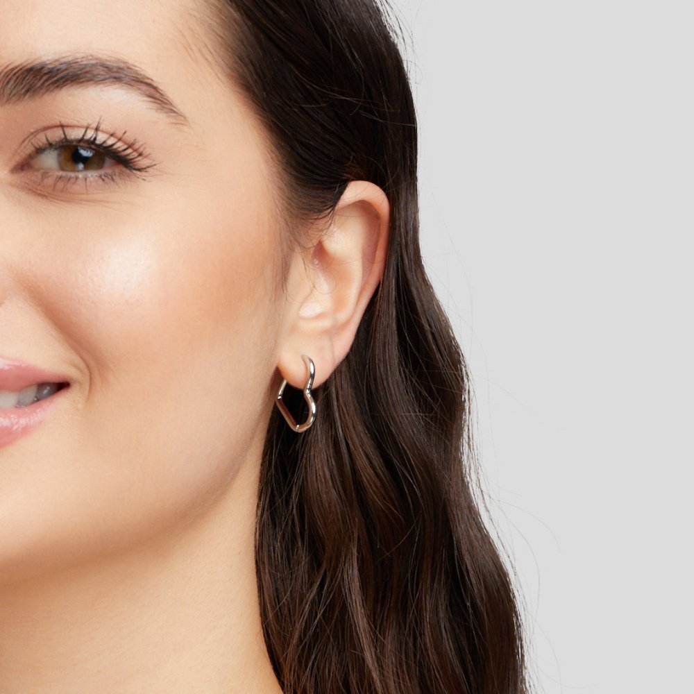 Silver Heart Design Earrings