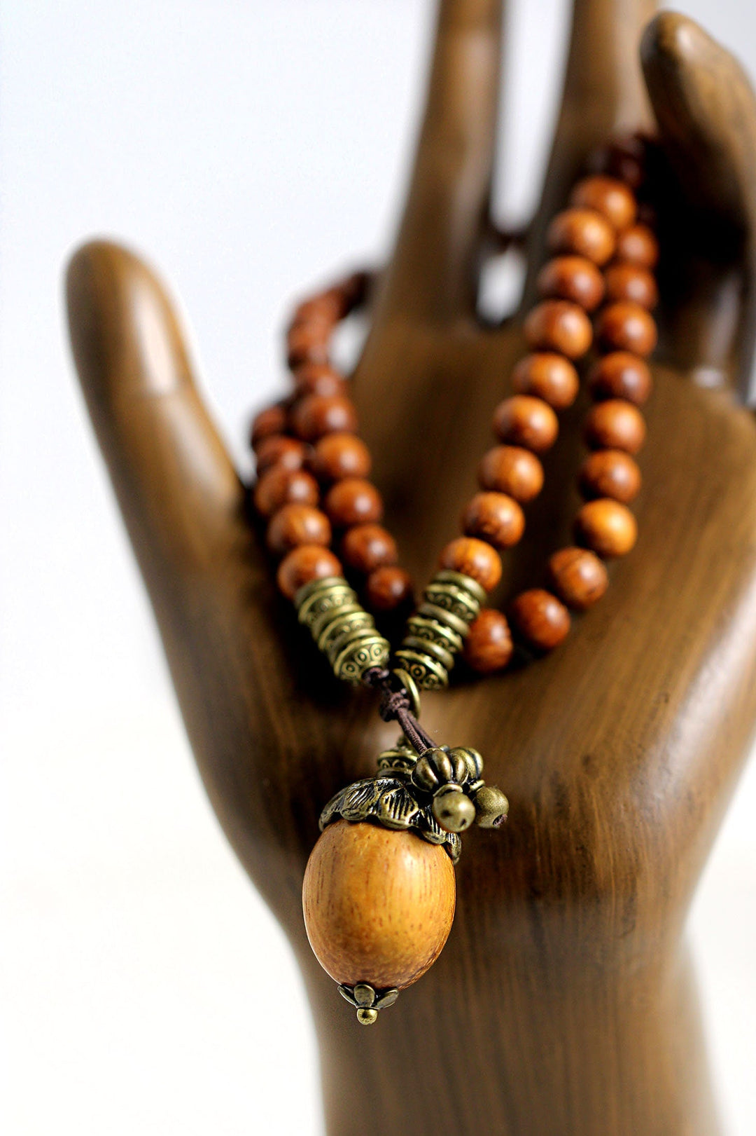 Acorn Double Wrap Wood Stretch Bracelet