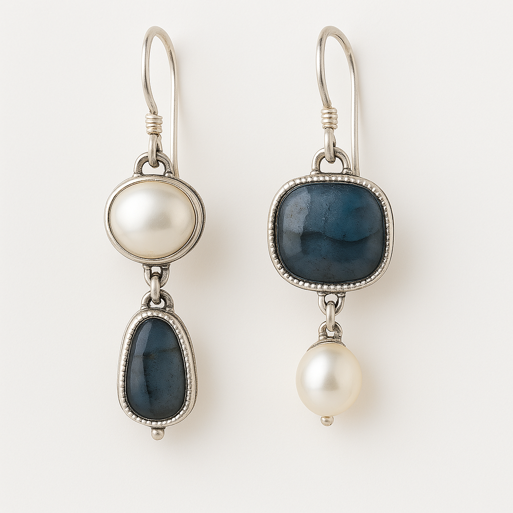 Vintage Blue Gemstone Elegance Earrings