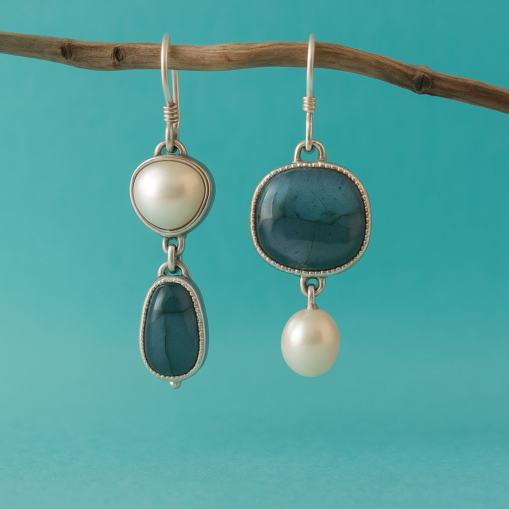 Vintage Blue Gemstone Elegance Earrings