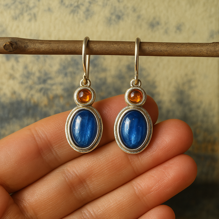 Vintage Blue Sparkle Earrings