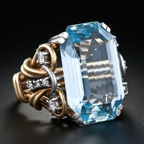 Vintage Blue Sparkle Stack Ring