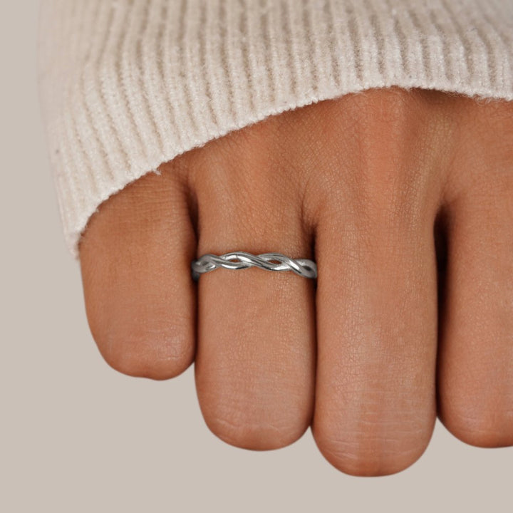 Twisted Infinity Ring in Silver