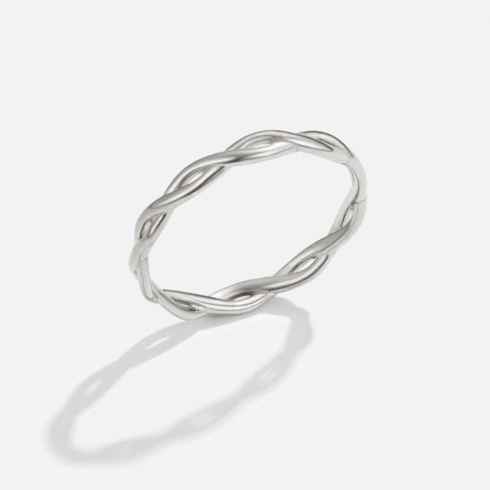 Twisted Infinity Ring in Silver
