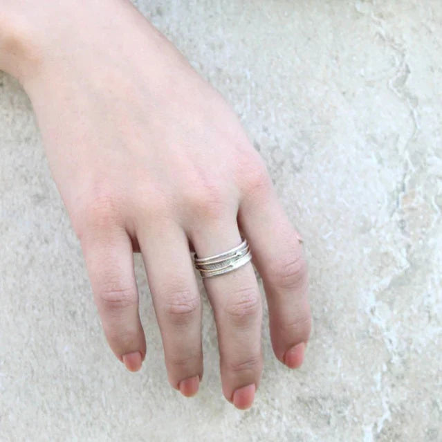 Shine - Bague en Argent Argenté Doré Vintage