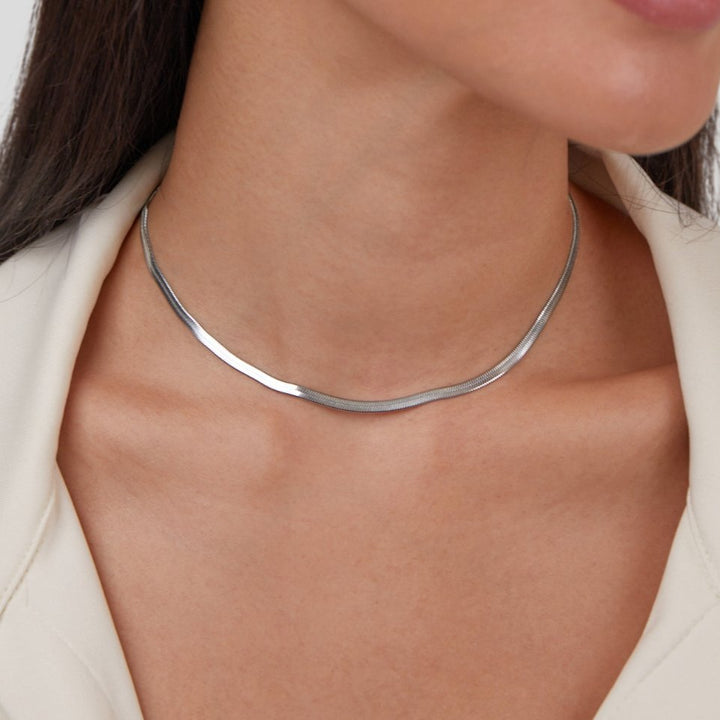 Sarya Silver Snake Chain Necklace