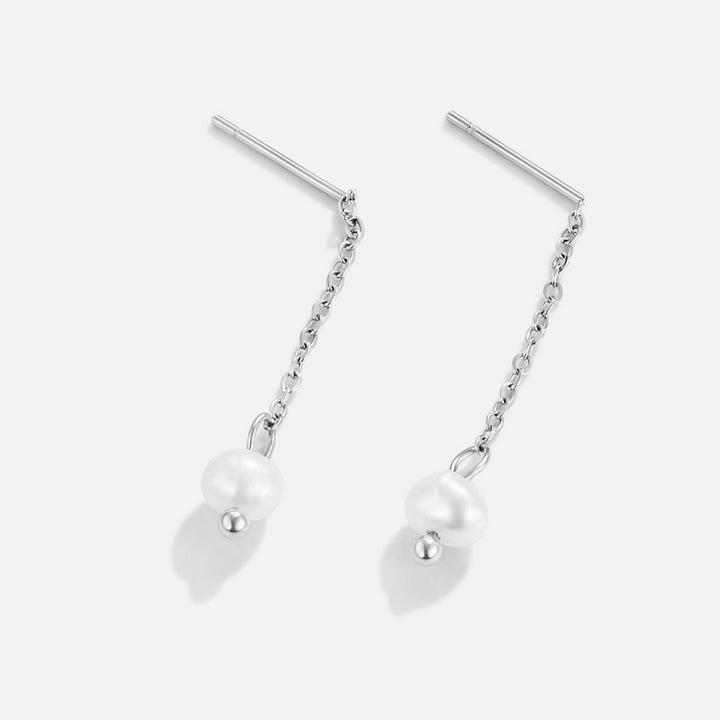 Maria Silver Beaded Dangle Earrings