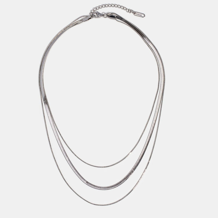 Multi-Layer Silver Chain Necklace