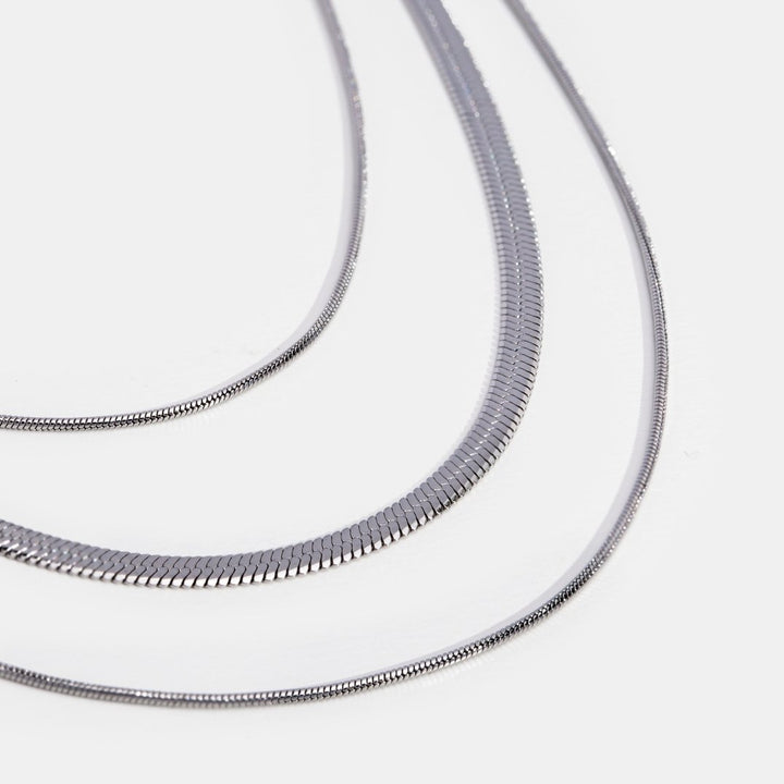 Multi-Layer Silver Chain Necklace