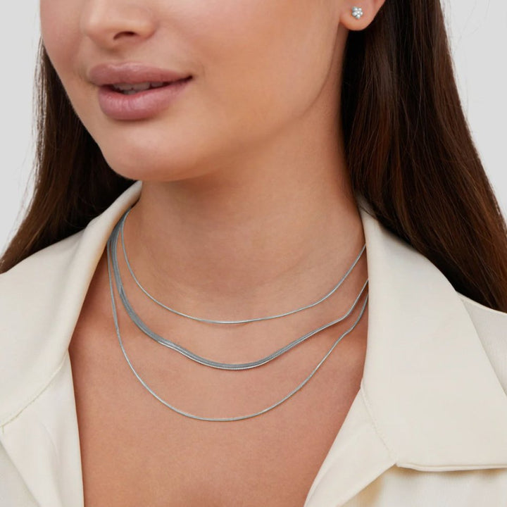 Multi-Layer Silver Chain Necklace