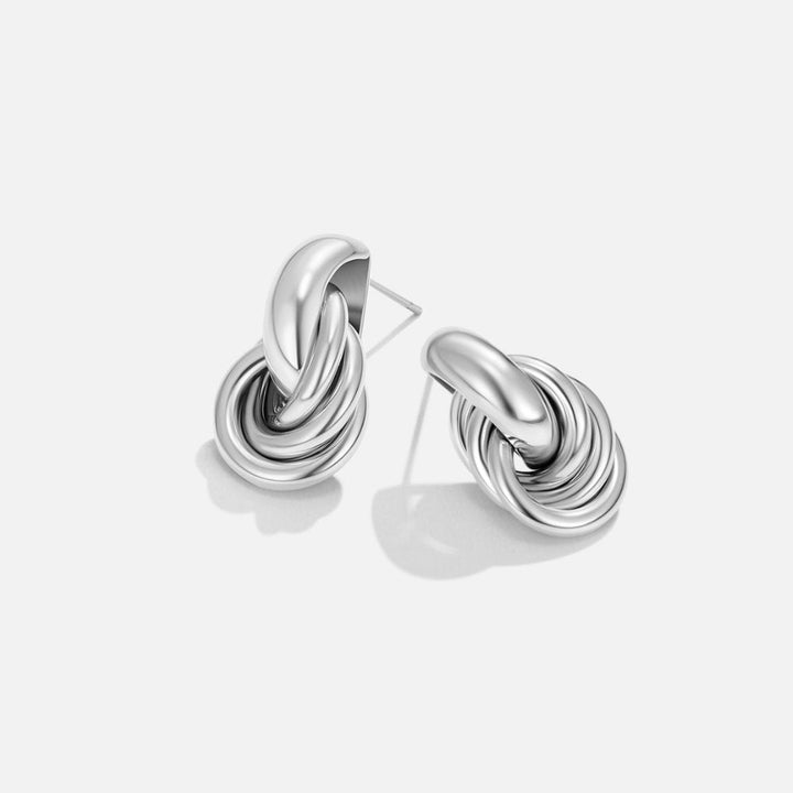 Sofia Braided Silver Hoops